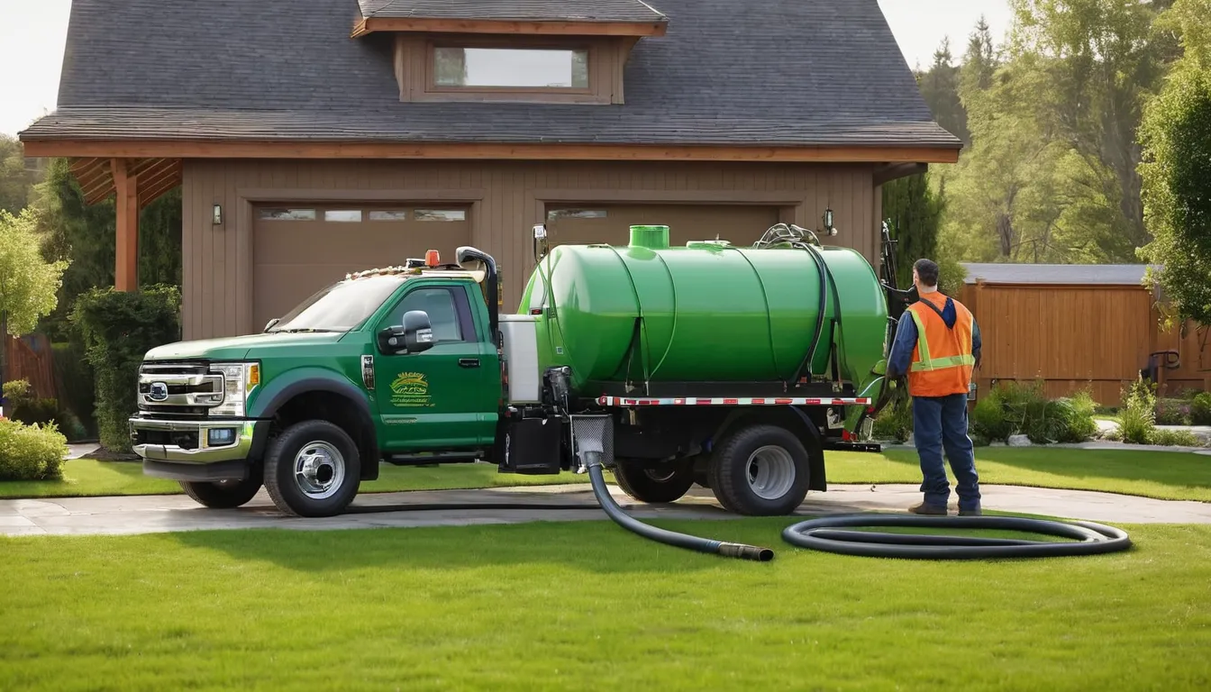 Provider pumping a septic tank at a home in St. Jacob