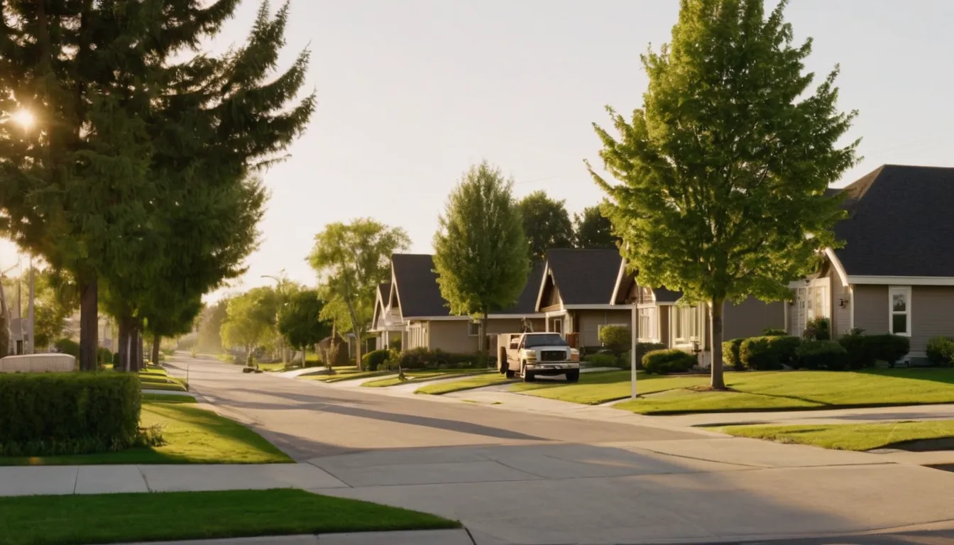 A quiet neighborhood of older homes and ranch houses in the St. Jacob area